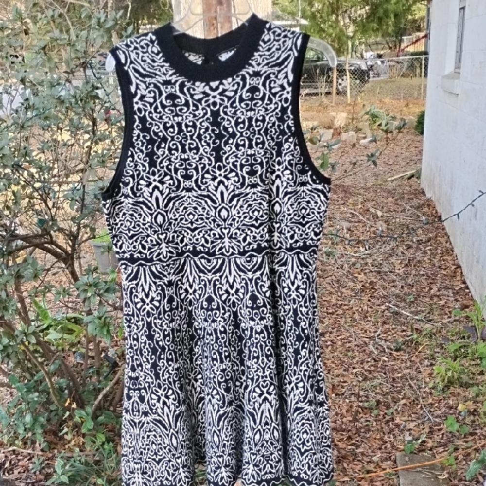 Xhilaration Black and White Patterned Mini Dress